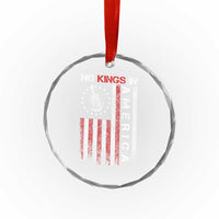 No Kings In America Crystal Glass Ornament Retro Freedom American Betsy Ross Flag - Wonder Print Shop