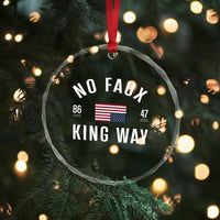 No Kings in America Crystal Glass Ornament US Flag Upside Down - Wonder Print Shop