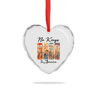 No Kings In America Heart Crystal Glass Ornament American Anti Authoritarian Protest