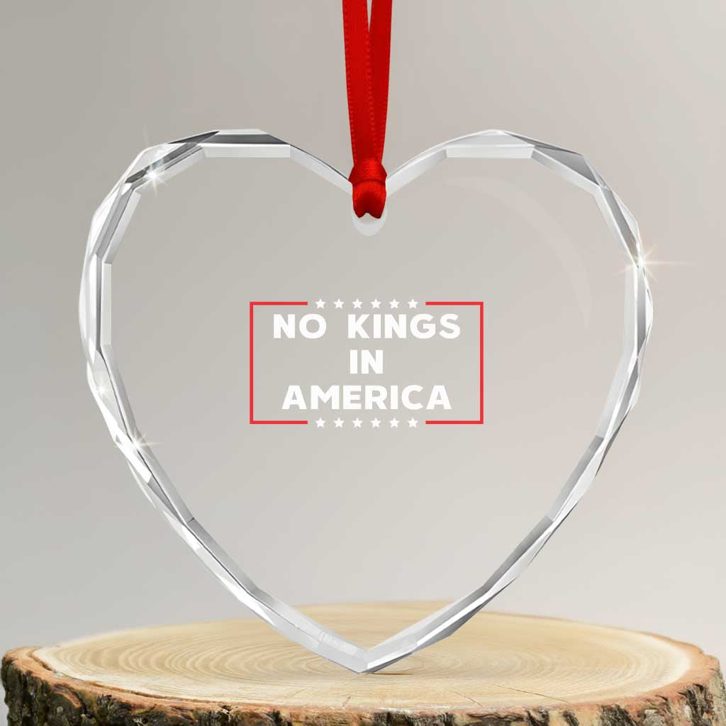 No Kings In America Heart Crystal Glass Ornament Stars Stripes - Wonder Print Shop