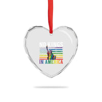 No Kings In America LGBT Pride Heart Crystal Glass Ornament Anti Authoritarian Political