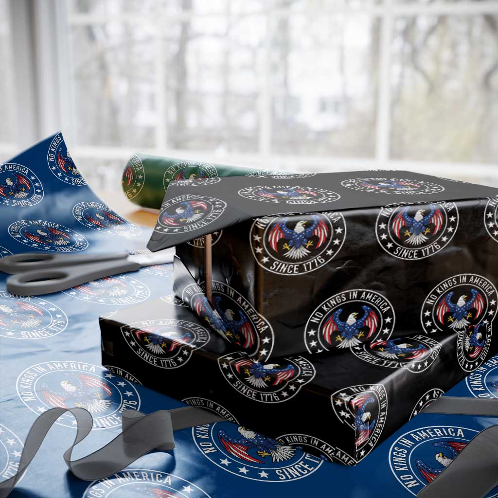 No Kings in America Patriotic Eagle Wrapping Paper Roll Since 1776 4th of July USA Independence Day - Wonder Print Shop