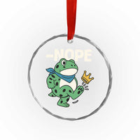 No Kings in America Portland Frog Crystal Glass Ornament Funny Political Meme - Wonder Print Shop