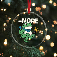 No Kings in America Portland Frog Crystal Glass Ornament Funny Political Meme - Wonder Print Shop