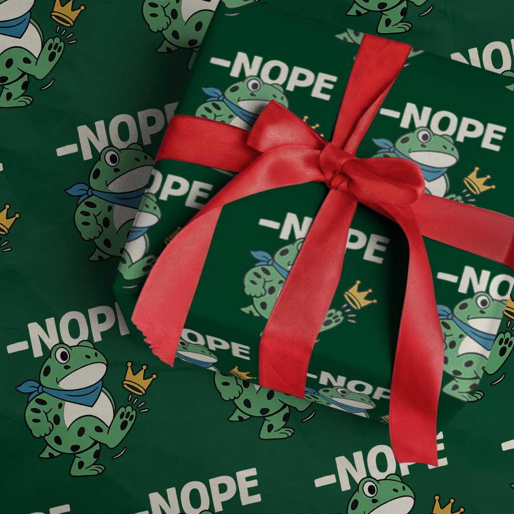 No Kings in America Portland Frog Wrapping Paper Roll Funny Political Meme - Wonder Print Shop