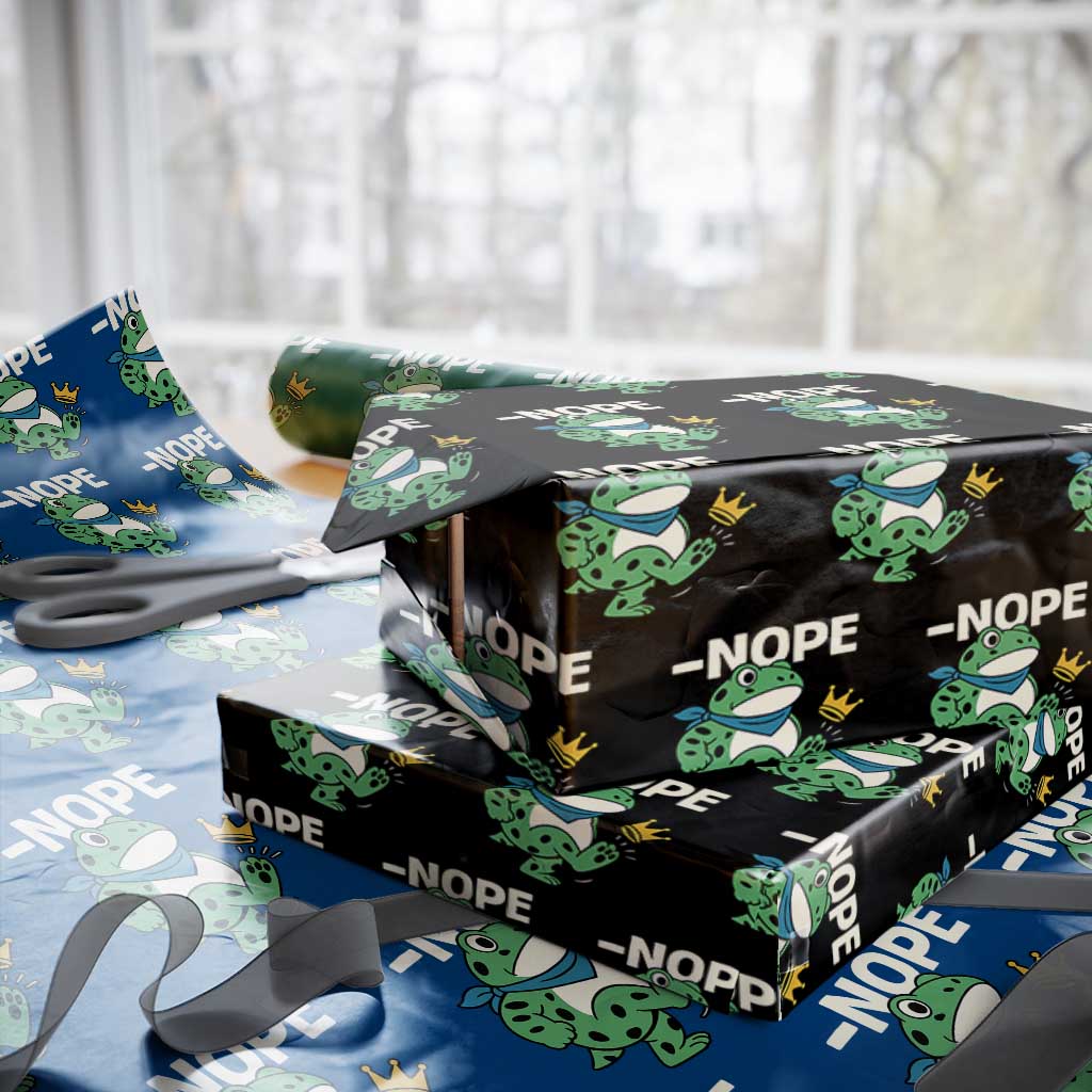 No Kings in America Portland Frog Wrapping Paper Roll Funny Political Meme - Wonder Print Shop