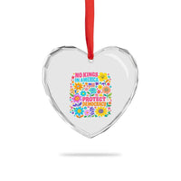 No Kings In America Protest Democraty Heart Crystal Glass Ornament Floral Resist