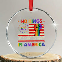 No Kings In America Rainbow Flag Crystal Glass Ornament TS02