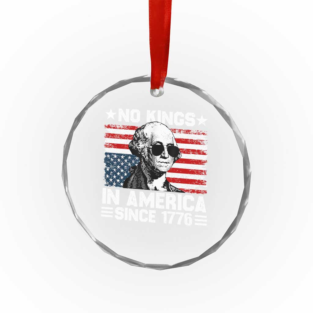 No Kings In America Since 1776 Crystal Glass Ornament George Washington US Flag Upside Down - Wonder Print Shop