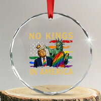 No Kings In America Statue Of Liberty Pride Crystal Glass Ornament Humorous Political Gift