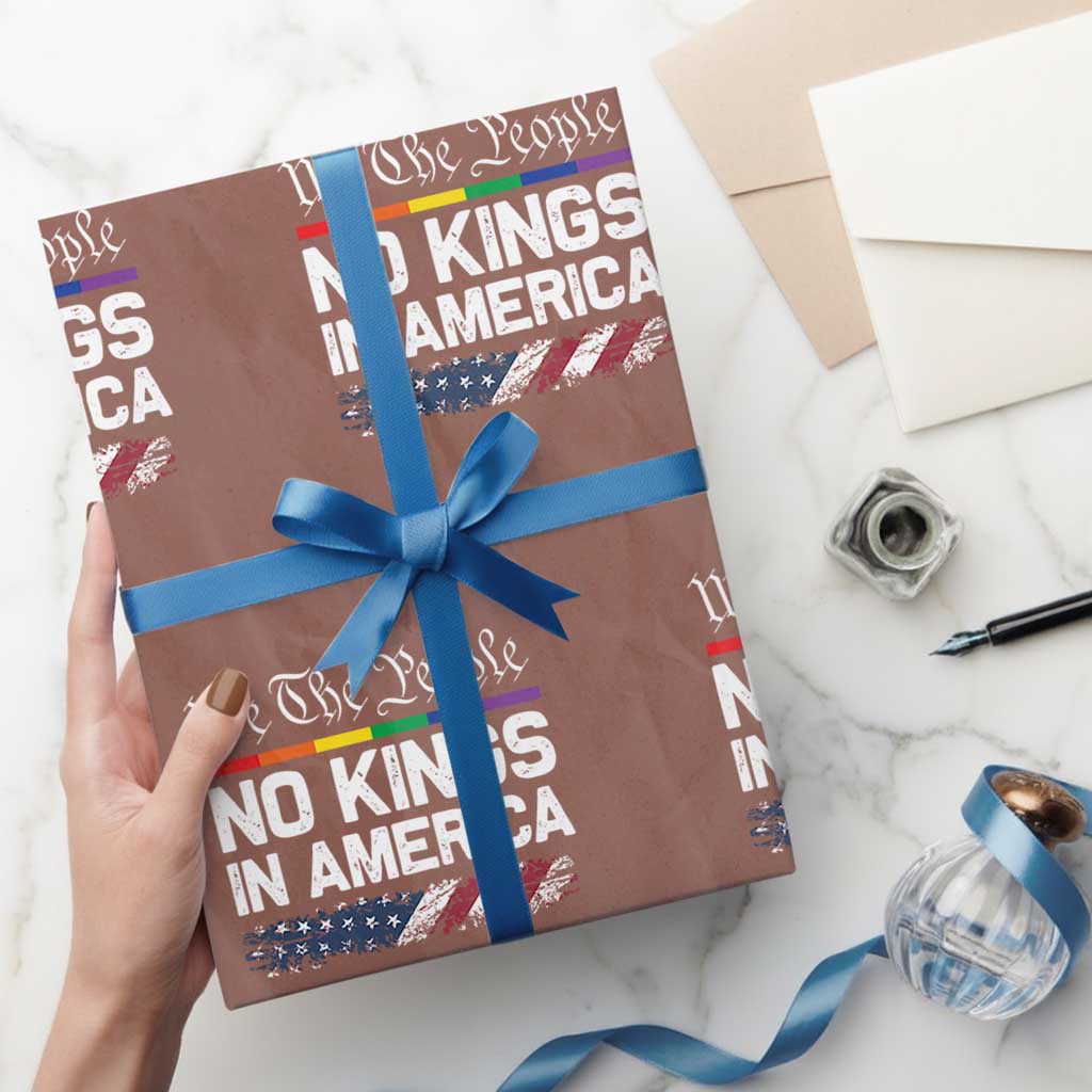 No Kings In America We The People Wrapping Paper Roll LGBTQ Pride American Flag Political - Wonder Print Shop