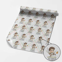 No Kings In America Wrapping Paper Roll Funny Saint Michael Kicking Crown