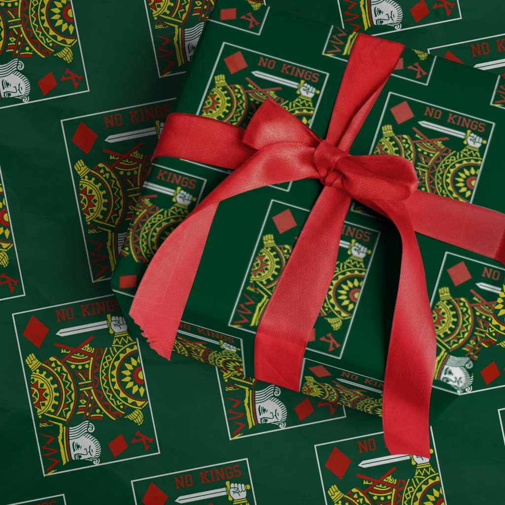 No Kings in America Wrapping Paper Roll Resist Protest Playing Card - Wonder Print Shop