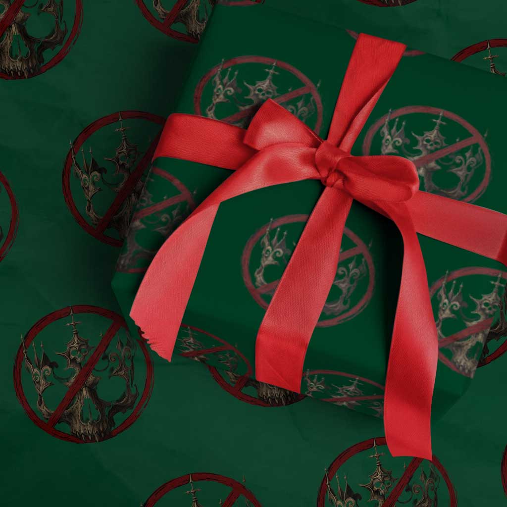 No Kings in America Wrapping Paper Roll Skull Crown Nope Kings - Wonder Print Shop