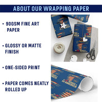 No Kings in America Wrapping Paper Roll Vintage Old American Flag Patriotic 1776 We The People - Wonder Print Shop