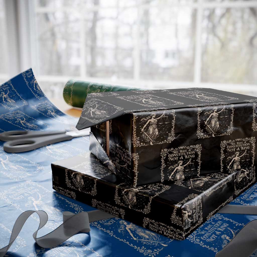 No Kings in America Wrapping Paper Roll We Have A Constitution Not A King Resist - Wonder Print Shop
