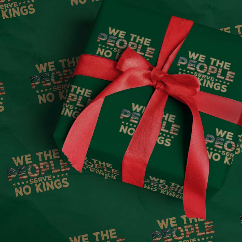 No Kings in USA Wrapping Paper Roll Vintage Old American Flag We The People - Wonder Print Shop