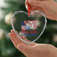 No Kings Live Here Heart Crystal Glass Ornament Funny Rosie The Riveter Cat Feminist Gift