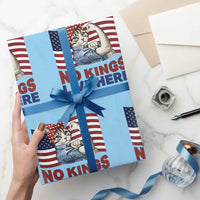 No Kings Live Here Wrapping Paper Roll Funny Rosie The Riveter Cat Feminist Gift