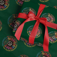 No Kings No Dictators No Felon Presidents Wrapping Paper Roll Retro Flower Peace Sign