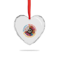 No Kings No Dictators No Felon Presidents Heart Crystal Glass Ornament Retro Flower Peace Sign