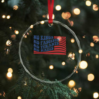 No Kings No Fascists Crystal Glass Ornament American Flag Patriotic Protest