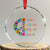 No Kings No Fascists No Tyrants No Nazis Crystal Glass Ornament Resist Retro Boho Floral Peace Sign - Wonder Print Shop