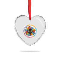 No Kings No Fascists No Tyrants No Nazis Heart Crystal Glass Ornament Peace Floral Sunflower - Wonder Print Shop