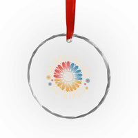 No Kings No ICE No Wars Crystal Glass Ornament Peace Sign Sunflower Anti War Freedom Activist