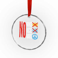 No Kings No Ice No Wars Crystal Glass Ornament Political Protest Peace Sign
