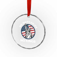 No Kings No ICE No Wars Crystal Glass Ornament Statue of Liberty US Flag Anti War Freedom Activist