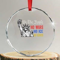 No Kings No ICE No Wars Crystal Glass Ornament Statue of Liberty We The People Freedom