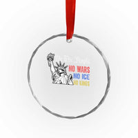 No Kings No ICE No Wars Crystal Glass Ornament Statue of Liberty We The People Freedom