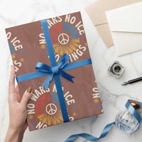 No Kings No ICE No Wars Wrapping Paper Roll Peace Sign Sunflower Anti War Freedom Activist