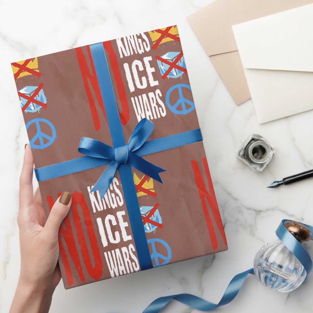No Kings No Ice No Wars Wrapping Paper Roll Political Protest Peace Sign