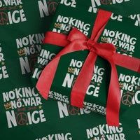 No Kings No Wars No Ice Bold Typography Wrapping Paper Roll Peace Symbol Anti War Activist Human Rights