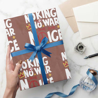 No Kings No Wars No Ice Bold Typography Wrapping Paper Roll Peace Symbol Anti War Activist Human Rights