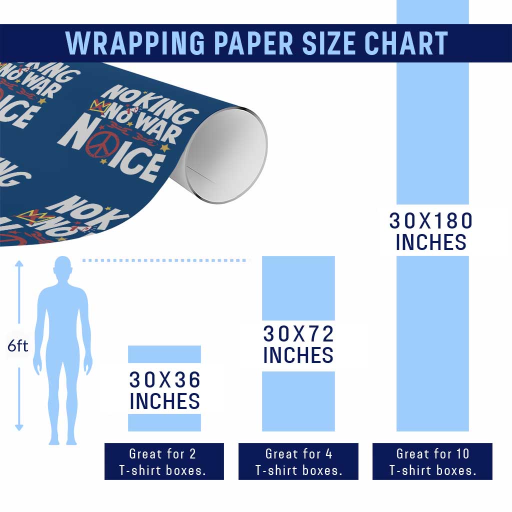 No Kings No Wars No Ice Bold Typography Wrapping Paper Roll Peace Symbol Anti War Activist Human Rights