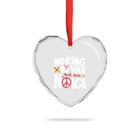No Kings No Wars No Ice Bold Typography Heart Crystal Glass Ornament Peace Symbol Anti War Activist Human Rights