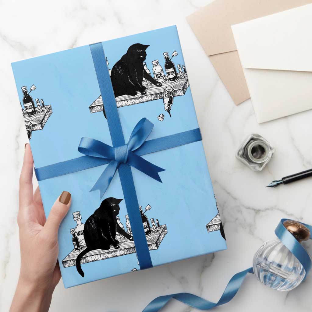 No Kings No Wars No Ice Cat Wrapping Paper Roll Political Humor Gift