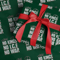No Kings No Wars No Ice Protest Distressed Wrapping Paper Roll No Crown Just Peace Anti War Freedom Supporters