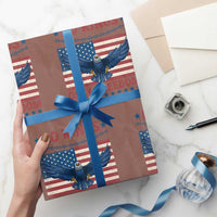 No Kings Only Freedom Wrapping Paper Roll American Flag Bald Eagle Retro Vintage - Wonder Print Shop