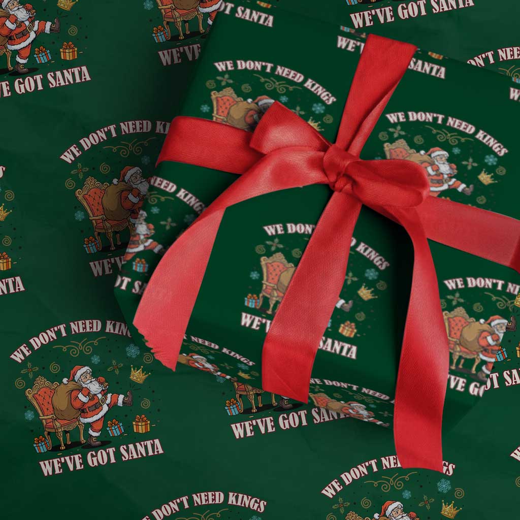 No Kings Only Santa Wrapping Paper Roll Funny Xmas Parody Gift - Wonder Print Shop
