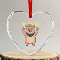 No Kings Pig Heart Crystal Glass Ornament Resistance Movement Anti Authoritarian Gift - Wonder Print Shop