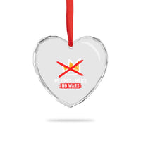No Kings Protest Heart Crystal Glass Ornament No Kings No Ice No Wars Anti Monarchy Statement