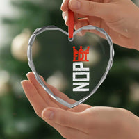 No Kings Protest Nope Funny Political Satire Heart Crystal Glass Ornament