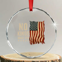 No Kings Since 1776 Crystal Glass Ornament Patriotic 4th Of July Distressed American Flag TS02