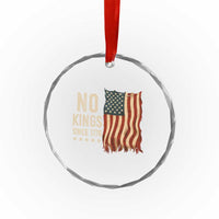 No Kings Since 1776 Crystal Glass Ornament Patriotic 4th Of July Distressed American Flag TS02