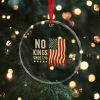 No Kings Since 1776 Crystal Glass Ornament Patriotic 4th Of July Distressed American Flag TS02