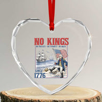 No Kings Since 1776 George Washington Heart Crystal Glass Ornament Political Humor Gift